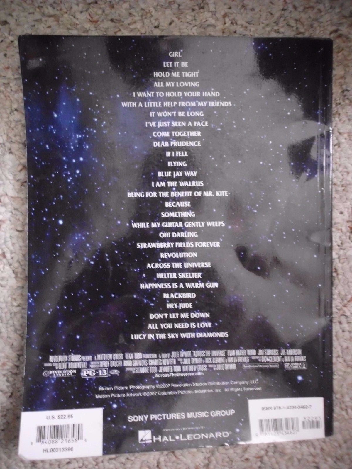 Across the Universe Soundtrack- Beatles Songs- Vocal, Piano & Guitar