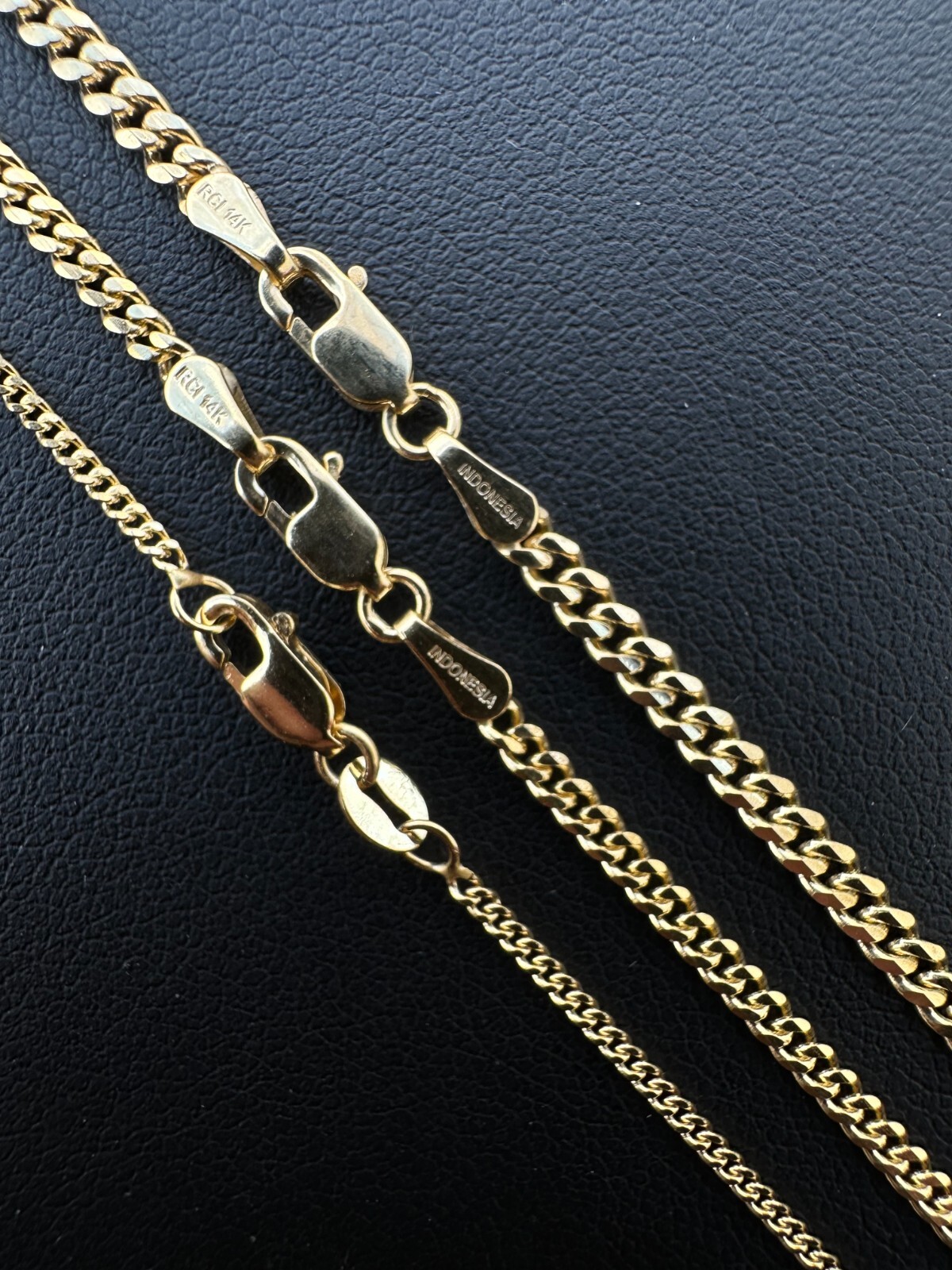 Pre-owned Silver Men's Ladies Solid 14k Yellow Gold Micro 1.5-3mm Miami Cuban Link Chain Necklace