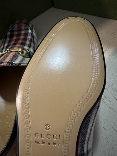 Pre-owned Gucci Mens Loafers Moccasin Shoes Beige/black/mul 8.5 Us/7.5 Uk 430088 $920