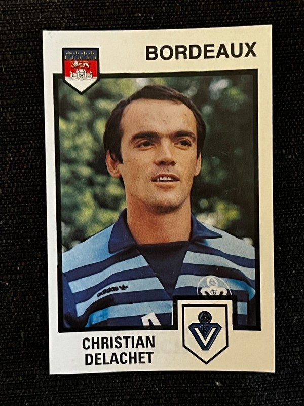 Sticker Panini Foot 1985 Christian Delachet Bordeaux  # 45 Recup Removed
