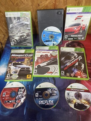 Xbox 360 Racer Lot Need For Speed Midnight Club Fast & Furious Pgr4 Split Second