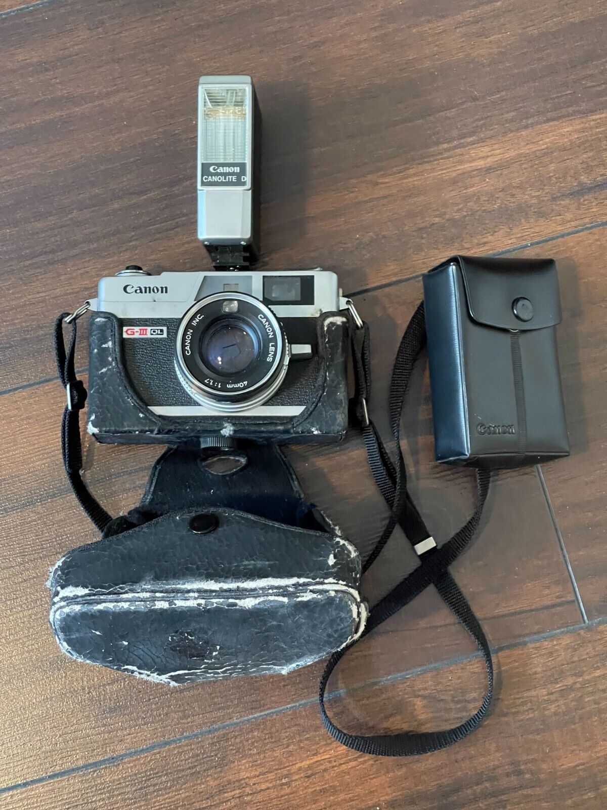 Vintage Canon Canonet QL17 GIII 35mm film camera with Vintage Canon Canonet QL17 GIII 35mm film camera with