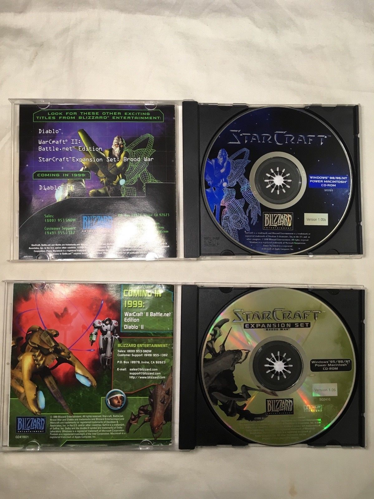 Starcraft and StarCraft: Brood War PC Bundle (w/ booklet & unit reference)