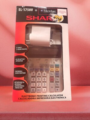 Sharp EL-1750P III Printing Calculator 2 Color, w/ Power Supply 