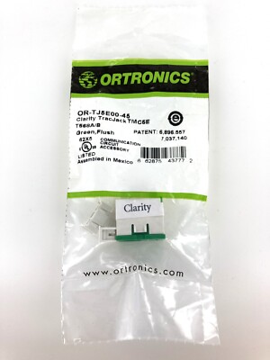 Ortronics OR-TJ5E00-45 Clarity TracJack, Cat5e, 180 Degree, Flush, Green