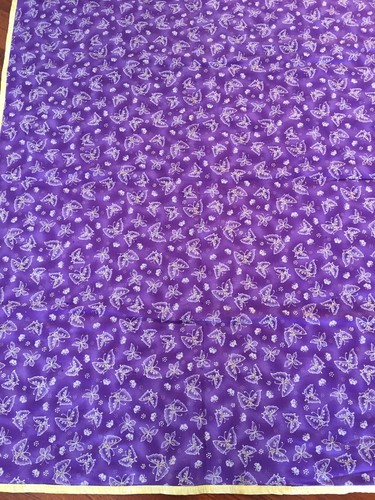 Small Handmade Quilt, Purple Butterflies