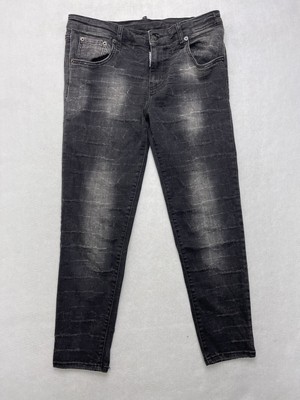 Dsquared2 Womens Dan Jeans Size 38 (30X26) Black Distressed Made In Italy