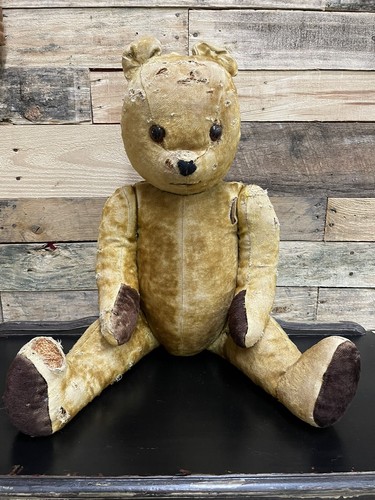 30” Large Vintage Antique Teddy Bear of Unknown Origin Gold