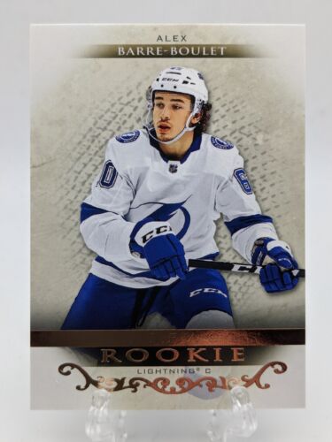 2021-22 Artifacts Lightning Alex Barre-Boulet Rookie Card Rose Gold Lightning RC. rookie card picture