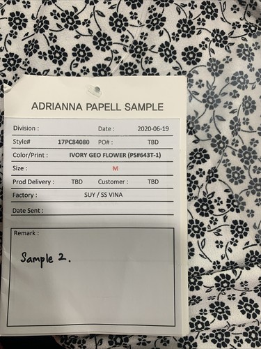 Adrianna PAPELL WOMENS Floral Print Black And White Top, M