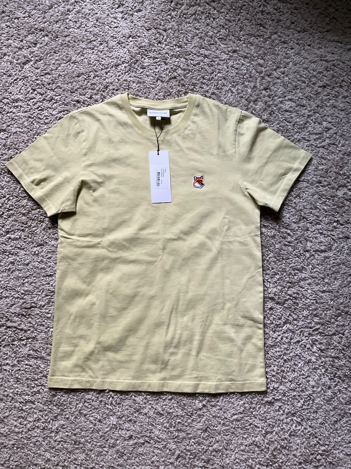 MAISON KITSUNE FOX HEAD PATCH REGULAR TEE-SHIRT SIZE M CHALK