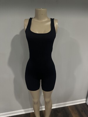 Jumpsuit size Medium women one piece yoga outfit new Black Shorts Romper