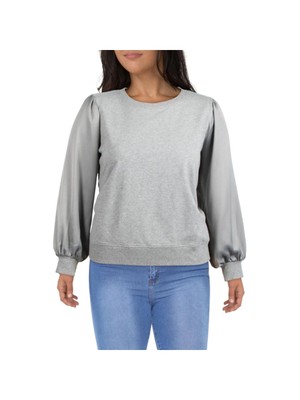 CALVIN KLEIN Womens Grey Heather Sweatshirt Plus 1X