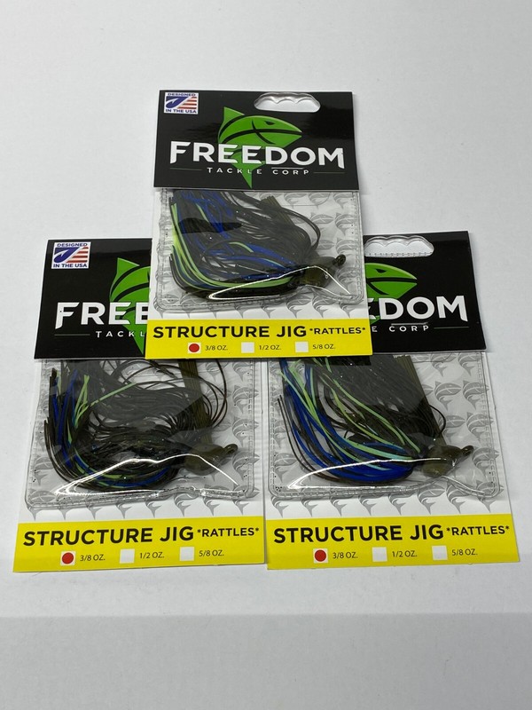 Structure Jigs by Freedom Tackle, Lot of 3, 3/8 oz.,