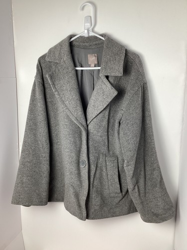 J Jill (J. Jill) Gray Wool Blend Pea Coat Women's Size M | eBay