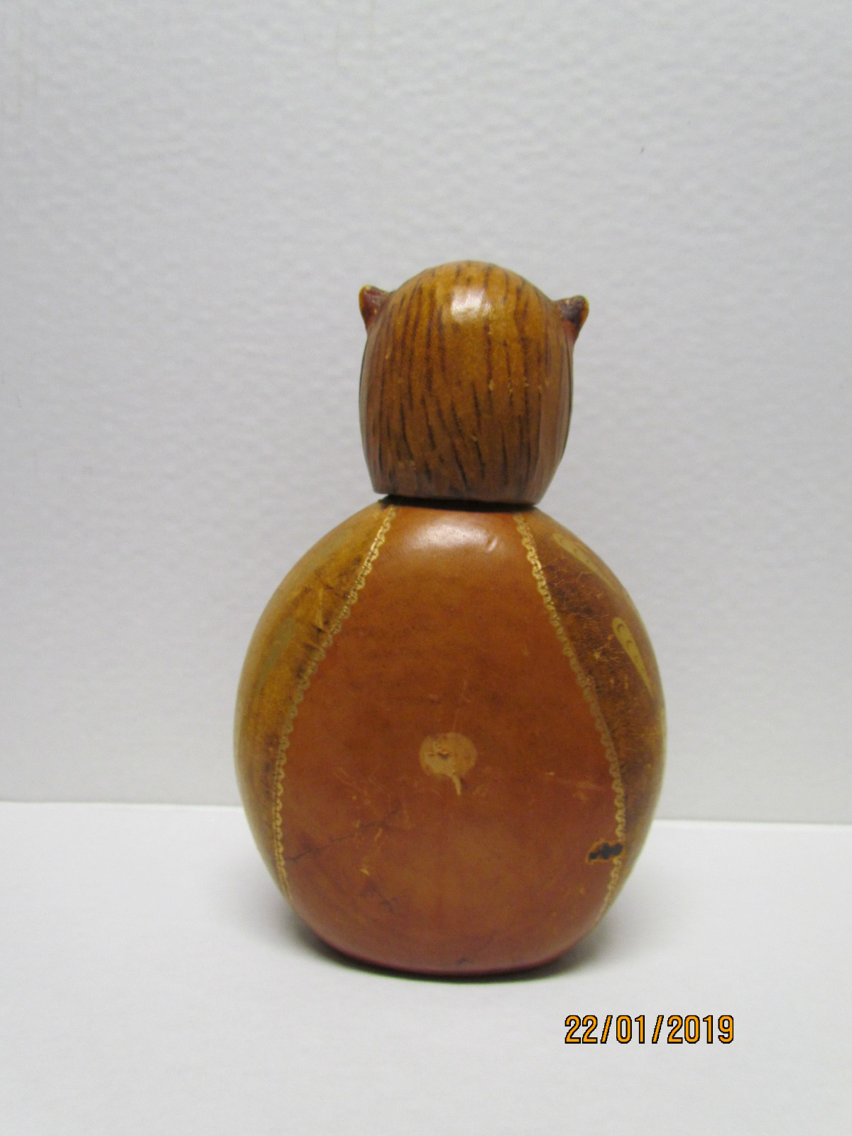 Vintage Original M.A. Leather Handiwork Golden Owl Green Bottle     PayPal ONLY