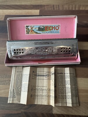 M HOHNER The Echo Harp Harmonica Double Key C/G - 56/96 M2 - Germany - * NICE *