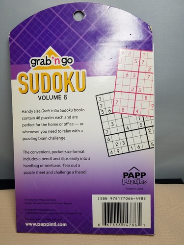 Sudoku Travel Size Puzzle Book. Includes Pencil Perfect boredom buster