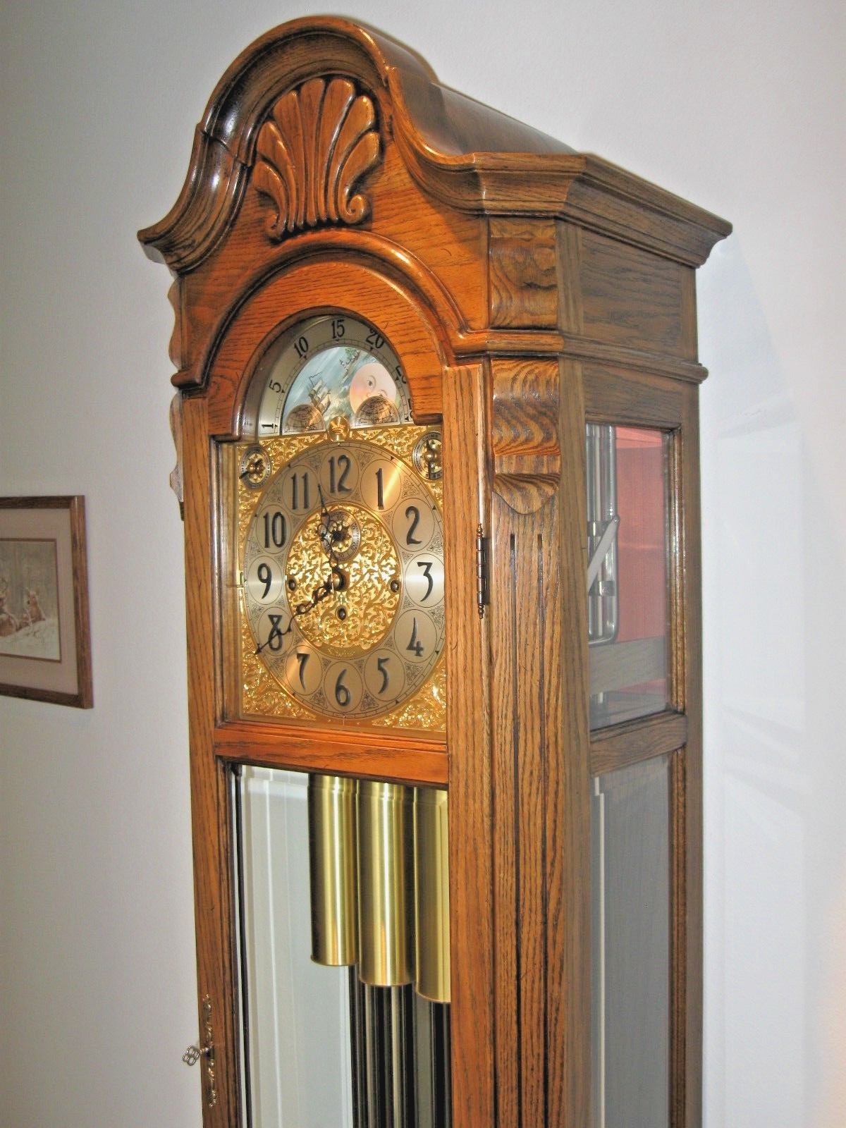 Herschede 9 Tubular Grandfather Clock <Hernando Desoto> Model 112, C.1970's