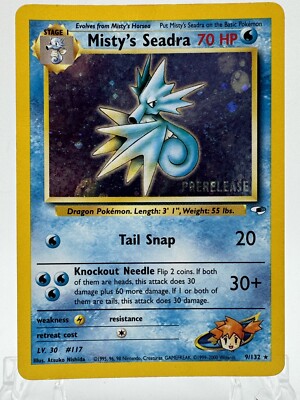 Pokemon TCG Misty's Seadra 9/132 Gym Heroes Holo SWIRL