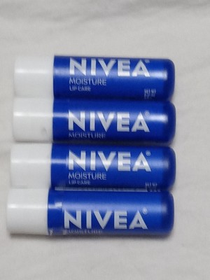 FOUR Nivea Moisture Lip Care Original .17oz each