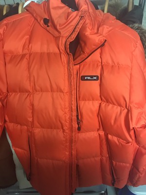 orange polo bubble jacket