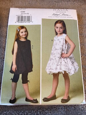 Vogue Pattern V9261 Little Girls Tunic~Dress w/Bubble Hem & Pull-On Leggings