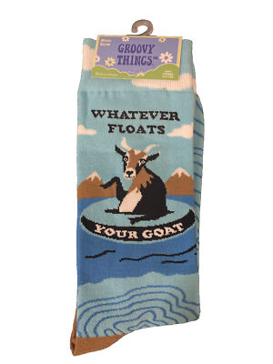 Groovy Things- Whatever Floats Your Goat- Men s Crew Socks- S6