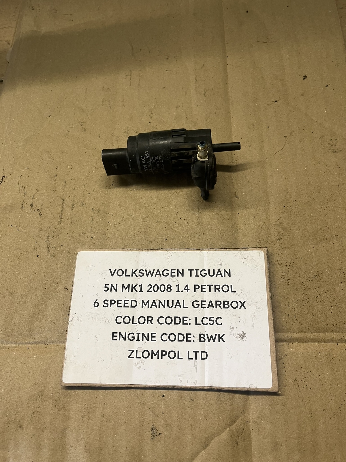 Volkswagen Tiguan 5N 2008 1.4 Petrol Washer Pump 1K6 955 651