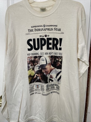 Vintage Super Bowl Champions Newspaper Shirt Indianapolis