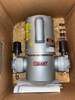 GAST Piston Air Compressor: 0.5 hp, 1 Phase, 115/230V AC, 100 psi Max Continuous