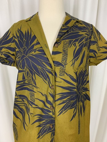 Sig Zane Green And Blue Hawaiian Print Short Sleeve Dress Size Extra Small