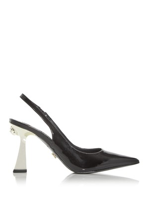 

Женские кожаные слипоны KURT GEIGER черного цвета с острым носком и расклешенной спинкой 38,5, Черный, 9314805309