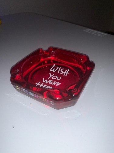 TRAVIS SCOTT ASTROWORLD Glass ASH TRAY Red Wish You Were Here Ashtray Merch
