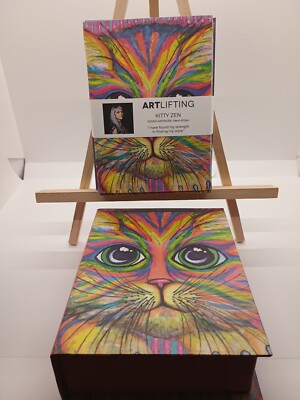 Kitty Zen Stationary 12 Cards & Env Artlifting Neon Kitten 