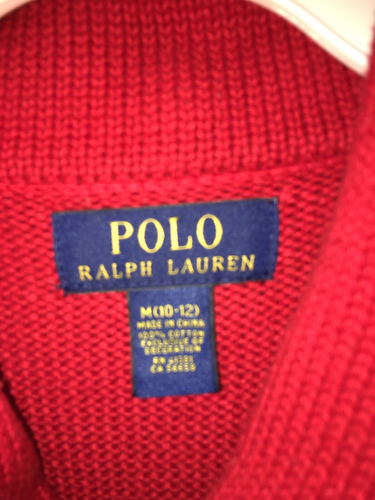 POLO RALPH LAUREN Boys Sweater 100% Cotton M(10-12) Kids Pullover great cond.