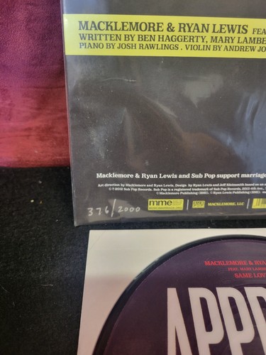 Macklemore & Ryan Lewis - Same Love Featuring Mary Lambert 7" Vinyl 45