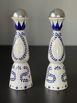 2 Clase Azul Reposado Empty Tequila Bottles 750ml Decanter White Blue