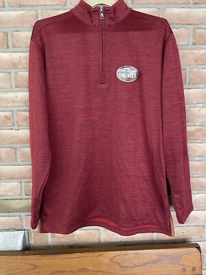 NWT C.E. Schmidt Mens Size Medium Red Pullover  Fleece Lined 1/4 Zip Orig $24.99