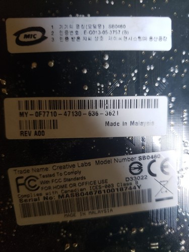 Creative Sound Blaster X-Fi PCI (30SB046000000) Sound Card