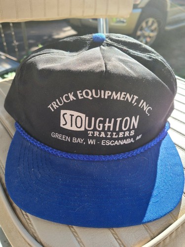 Hat Stoughton Trailers Black Blue Cap Snapback Green Bay Escanab