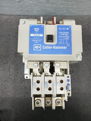 CUTLER-HAMMER AN16NN0 NEMA SIZE 4 MOTOR STARTER 135 AMP 120 VAC COIL w/ OVERLOAD