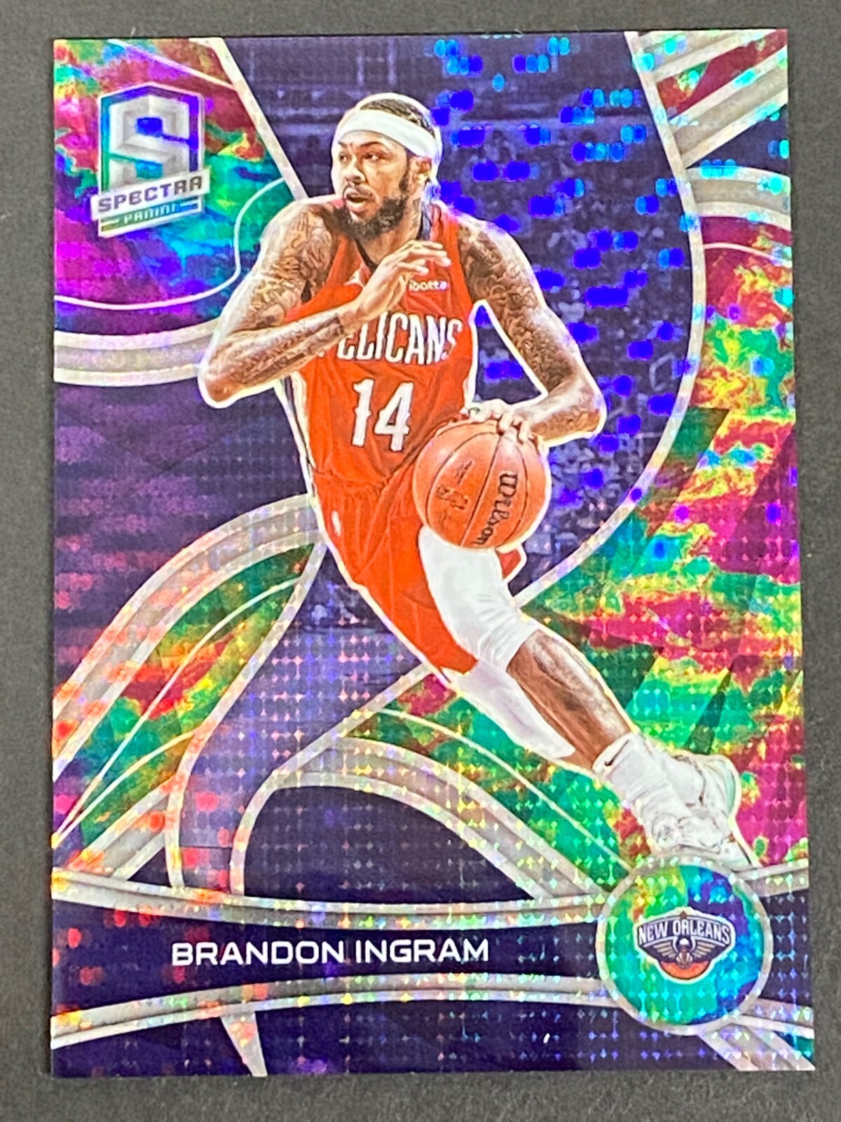 Brandon Ingram RC Prizm auto 貴重 spectra 2016-17 Brandon Ingram Spectra Rookie Patch Auto Silver