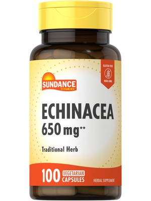 Echinacea Capsules 650mg | 100 Count | Vegetarian | Non-GMO | by Sundance