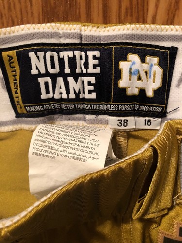 Notre Dame Football 2016 Shamrock Series Army Team Issued Game Pants #61