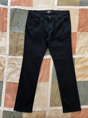 Paige transcend denim federal black shadow stretch jeans 36 mens NEW