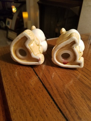 VINTAGE  LEFTON DOG COUPLE SALT AND PEPPER SHAKERS WITH STOPPERS