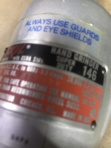 Skil 146 Hand Grinder Super Duty Made In USA