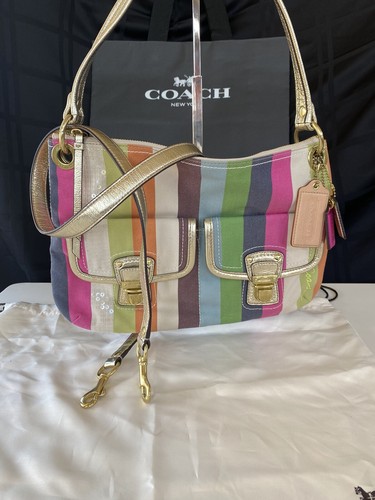 小物 Coach Legacy Stripe Kissrock Coin Case Vintage Coach Legacy Stripe Kisslock Coin Purse | eBay