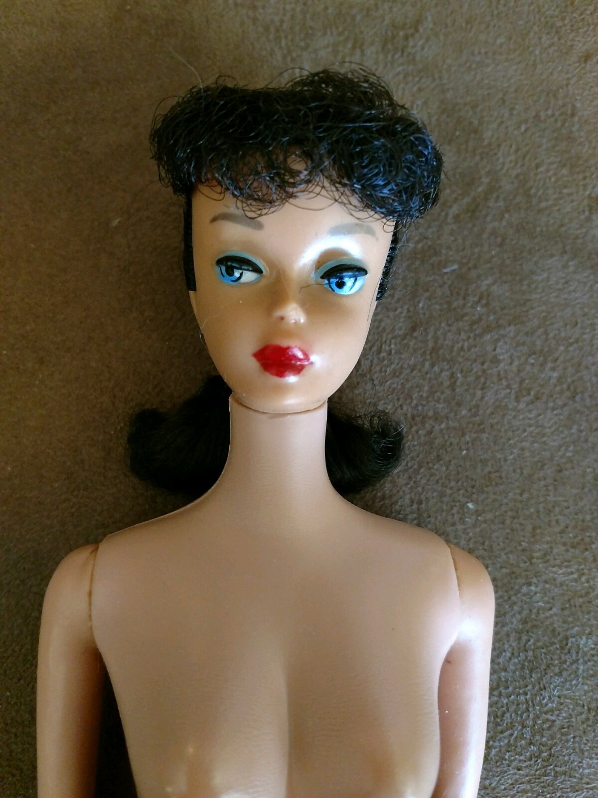 VINTAGE BARBIE DOLL #5 BRUNETTE PONYTAIL EXCELLENT!  FREE STAND & FREE SHIPPING!